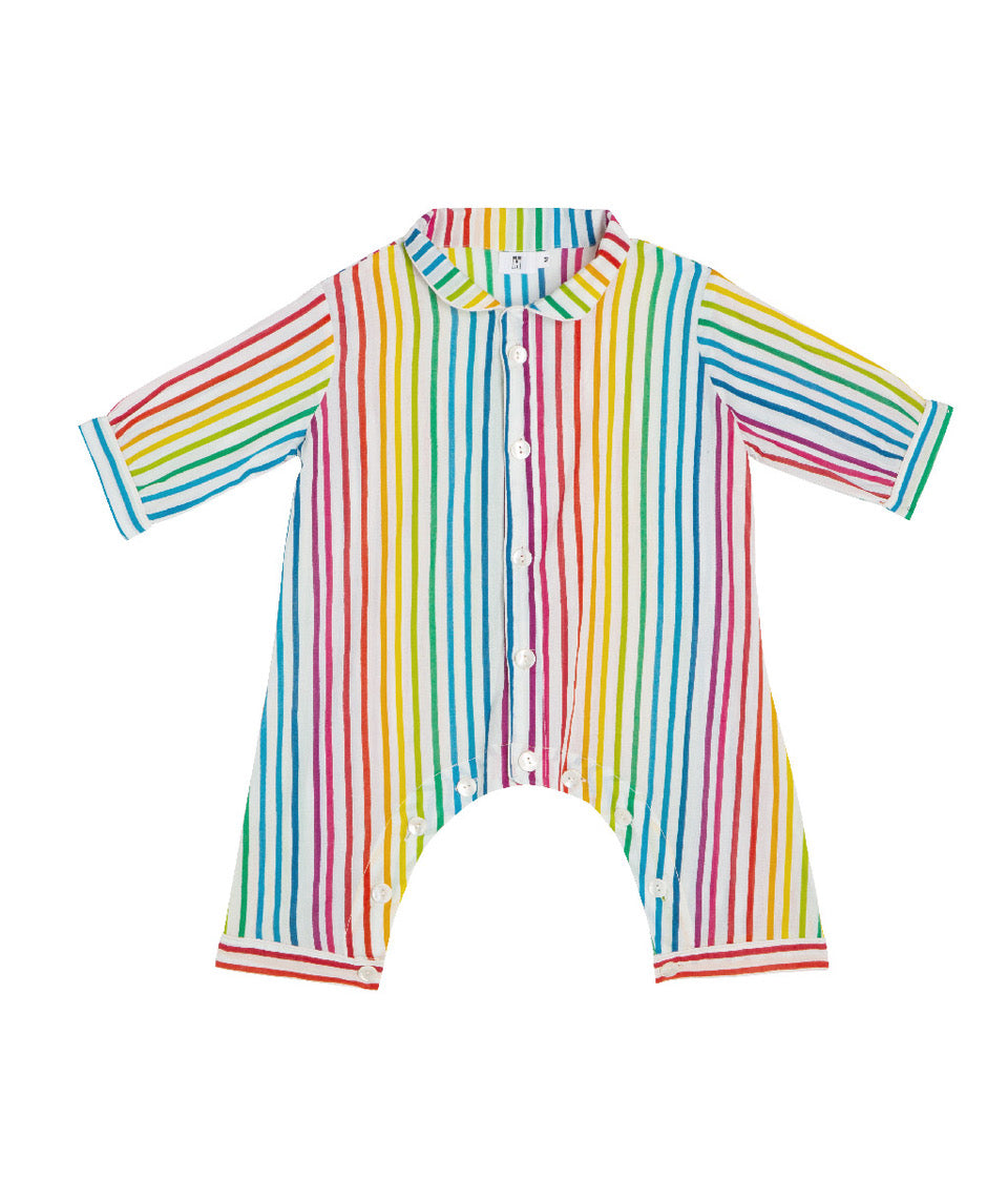 pyjama bébé Holi Holi rainbow (rayures multicolores)